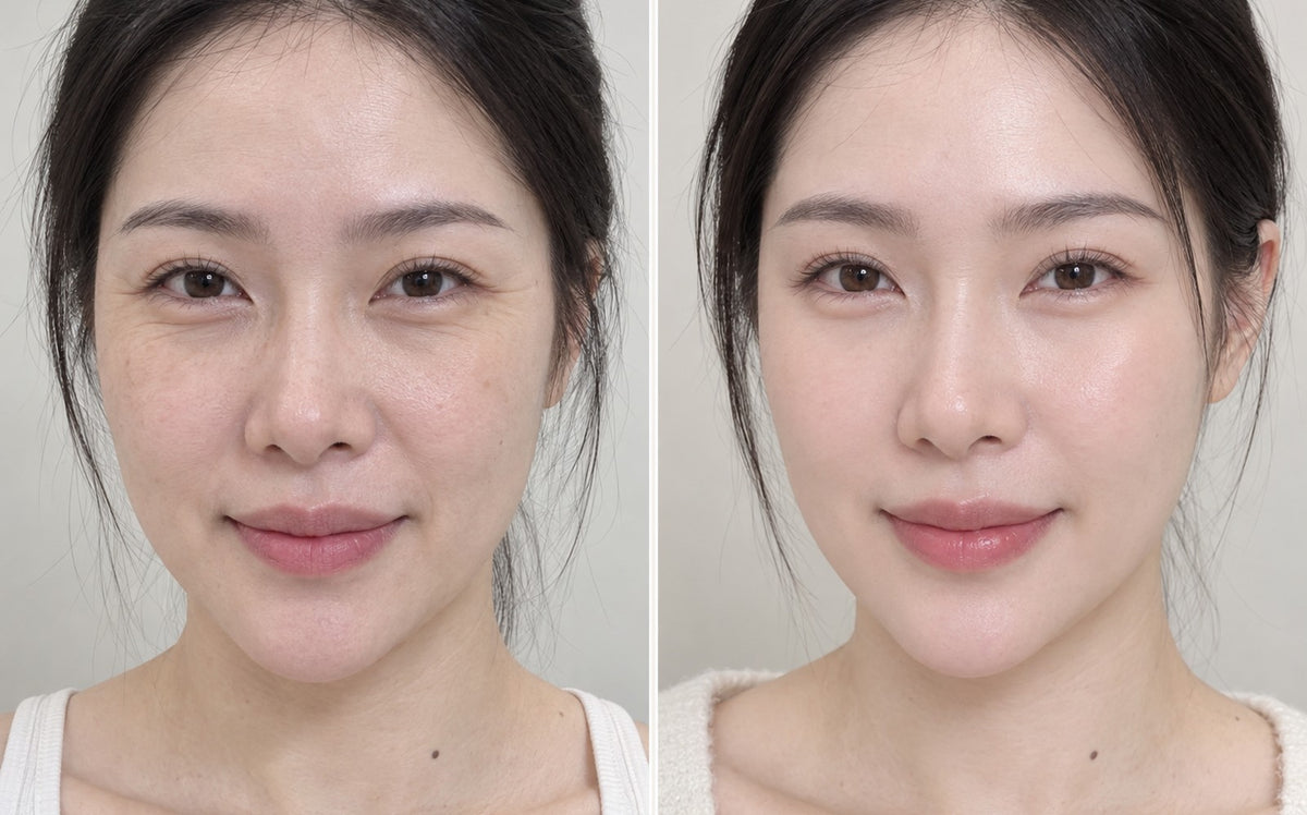 Facial before and after