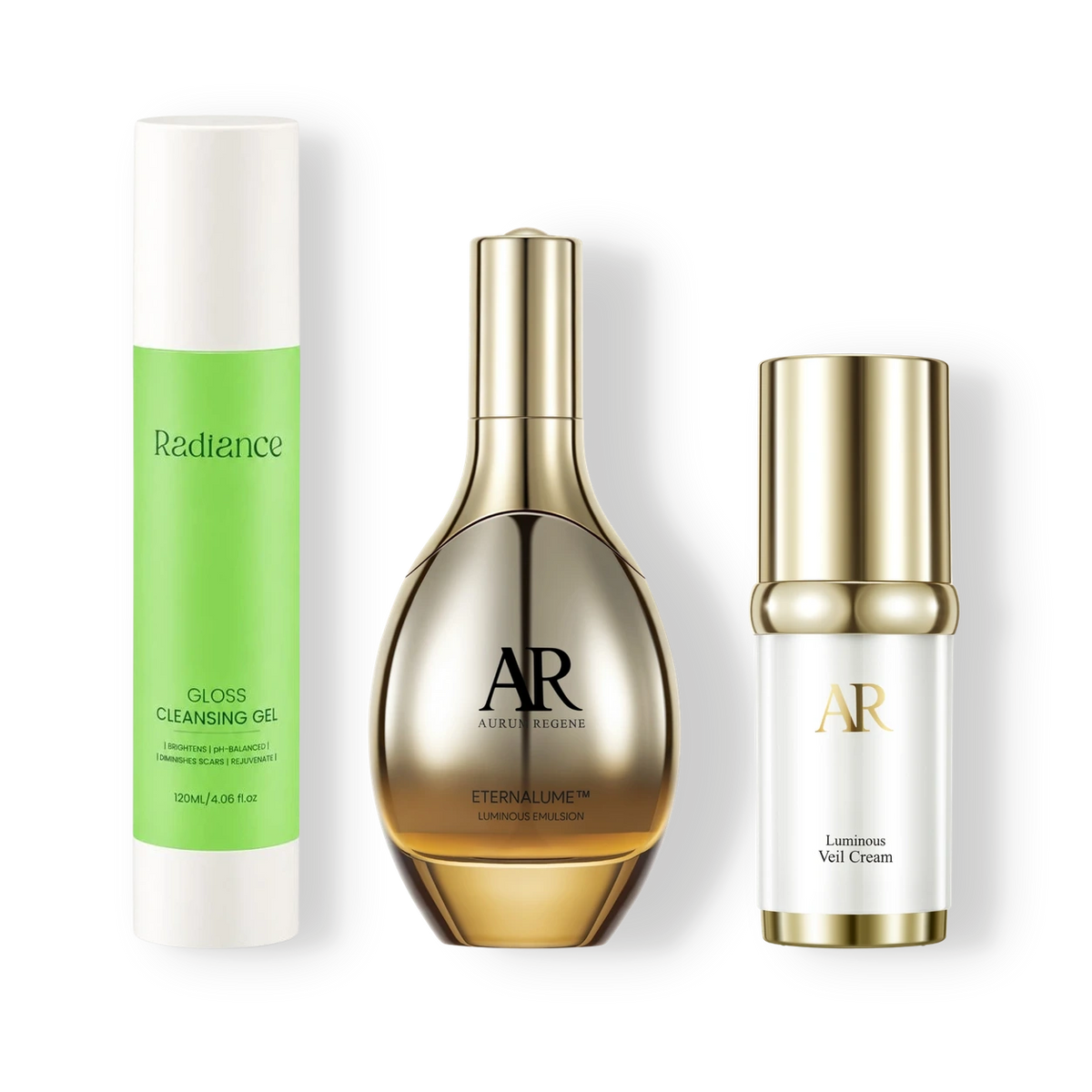 Glow Set + Cleanser: Cleanser, Luminous Emulsion and Luminous Veil