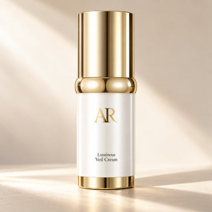 Luminous Veil bottle in soft studio light